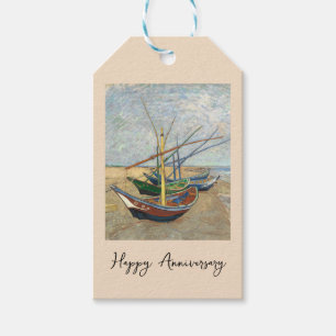 Étiquettes-cadeau Bateaux de pêche sur la plage par Vincent Van Gogh