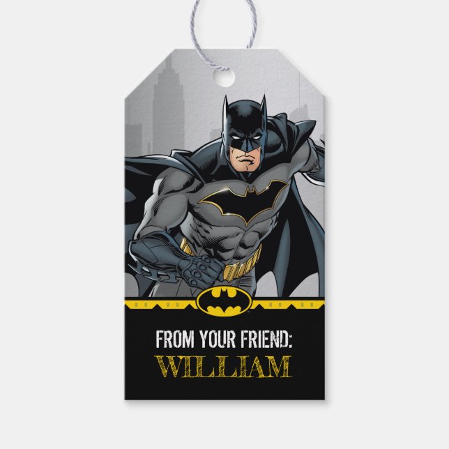 Étiquettes-cadeau Batman | Chalkboard Joyeux anniversaire de (Devant)