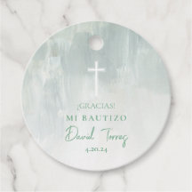 Bautizo Etiqueta para Recuerdos Verde Favoriser le