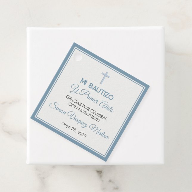 Étiquettes Cadeau Bautizo y Primer Añito Baptême et premier annivers (En situation)