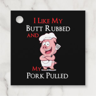 Étiquettes Cadeau BBQ   BBQ J'Aime Mon Beurre Et Mon Porc Tiré