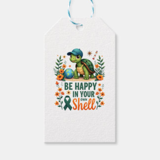 Étiquettes-cadeau Be Happy In Your Own Shell Turtle Autism Awareness