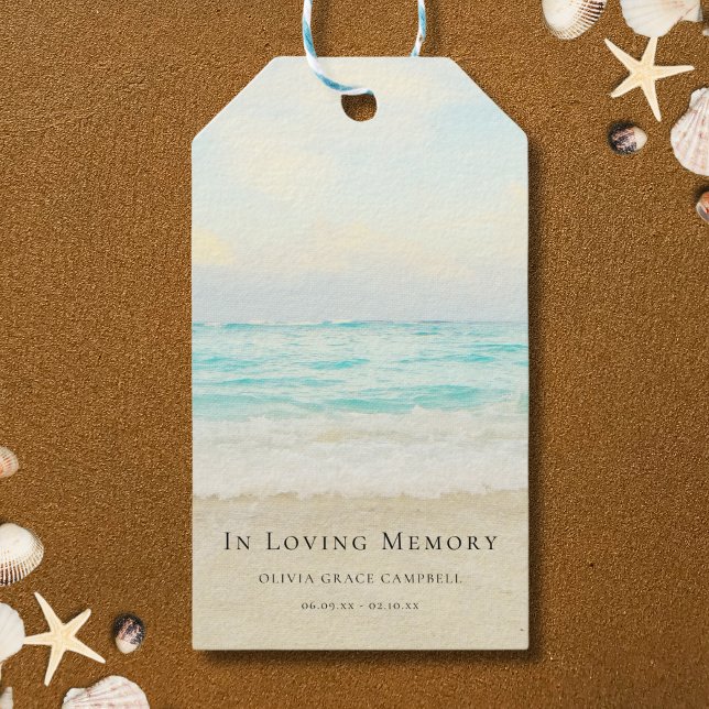 Étiquettes-cadeau Beach Ocean Memorial ou Funeral Tribute (Beach Memorial Gift Tags)