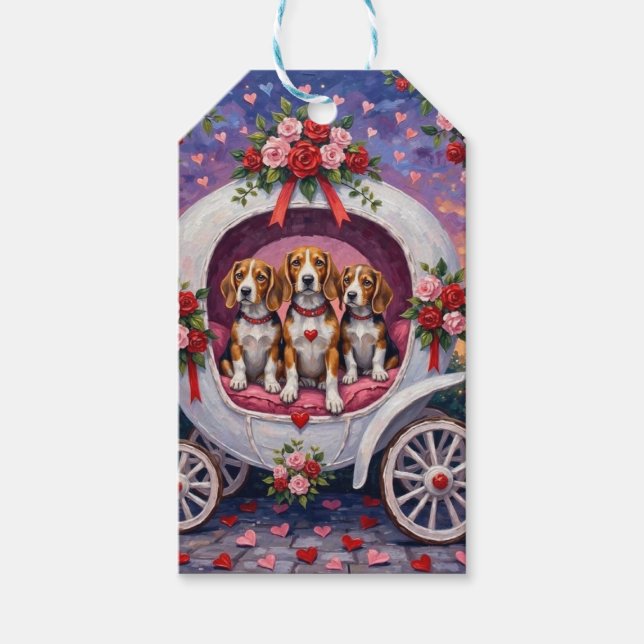 Étiquettes-cadeau Beagles Chien Saint-Valentin  (Devant)