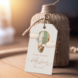 Étiquettes-cadeau Bear Balloon Clouds Baby shower Tags cadeaux