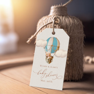 Étiquettes-cadeau Bear Balloon Clouds Baby shower Tags cadeaux