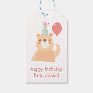 Étiquettes-cadeau Bear Birthday Bear Tags Cadeau Personnalisé
