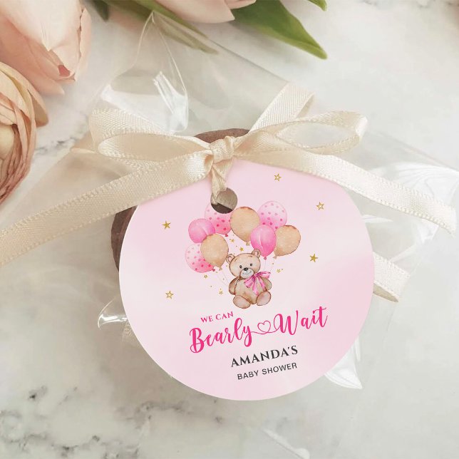 Étiquettes Cadeau Bearly Wait Baby Shower (Créateur téléchargé)