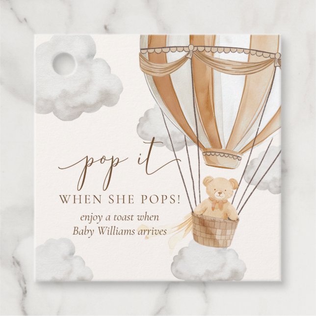 Étiquettes Cadeau Bearly Wait Tan Teden Ours Pop It When She Pops (Devant)
