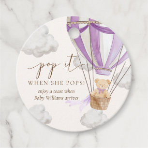Étiquettes Cadeau Bearly Wait Teddy Ours Lilac Pop It When She Pops