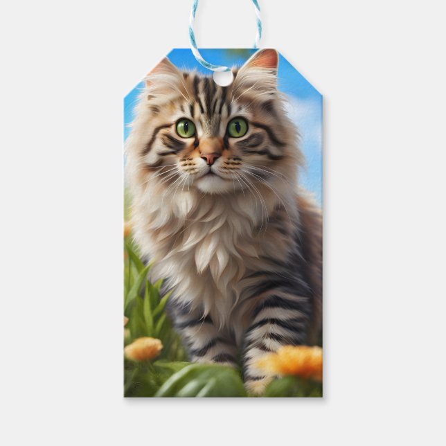 Étiquettes-cadeau Beau chats beau jardin (Devant)