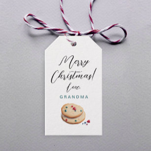 Étiquettes-cadeau Beau Cookies de Noël Rétro Aquarelle