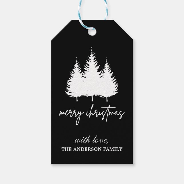 Étiquettes-cadeau Beau et élégant Joyeux Noël Personnalisé (Devant)