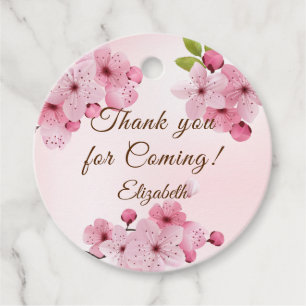 Étiquettes Cadeau Beau Merci de fleurs de cerisiers