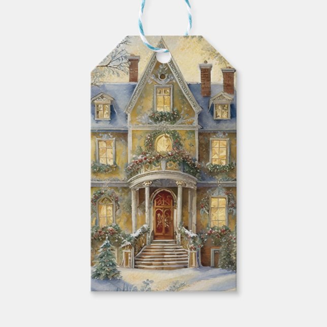 Étiquettes-cadeau Beau Noël victorien (Devant)