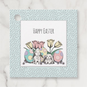Étiquettes Cadeau Beau Pastel Bunny Joyeux Pâques