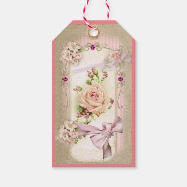 Étiquettes-cadeau Beau rose (Devant)