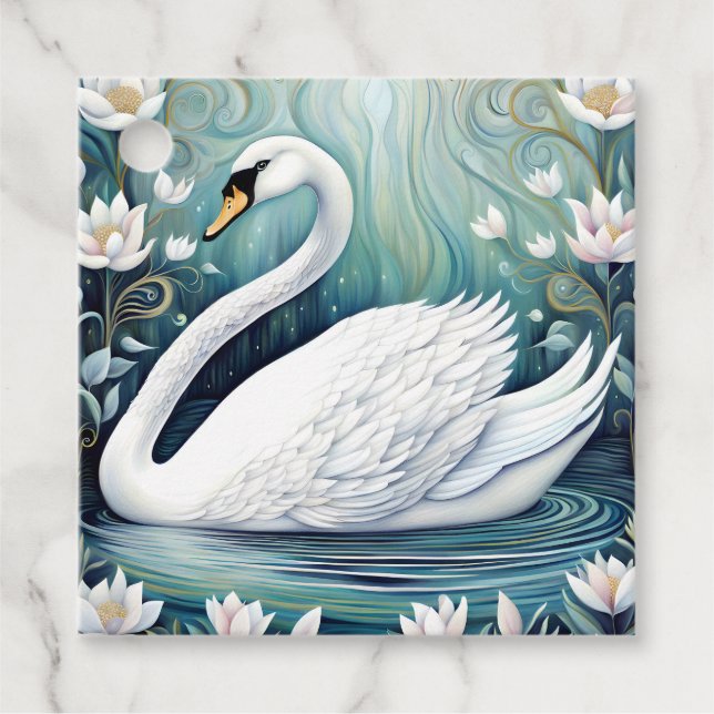 Étiquettes Cadeau Beau Swan (Devant)