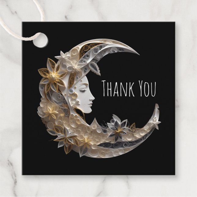 Étiquettes Cadeau Beau visage dans la lune (Devant)