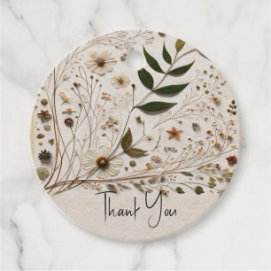 Étiquettes Cadeau Beauté de la Nature Fleurs et Feuilles Botaniques