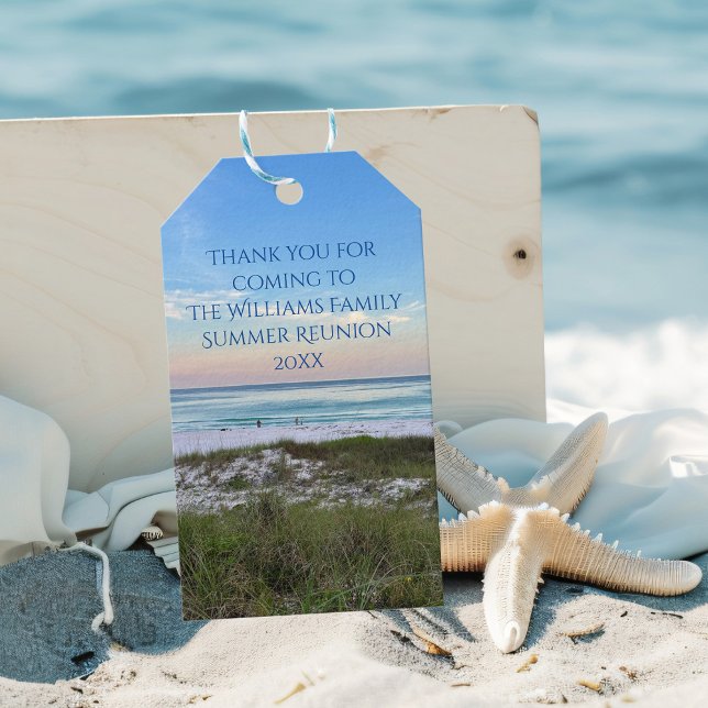 Étiquettes-cadeau Beautiful Beach Event Custom Ocean Photography (Créateur téléchargé)