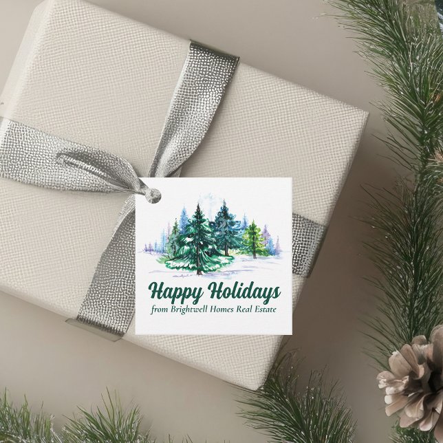 Étiquettes Cadeau Beautiful Happy Holidays Custom Christmas Party (Créateur téléchargé)