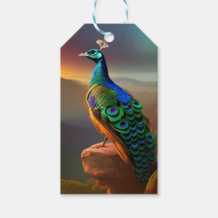 Étiquettes-cadeau Beautiful Peacock accueille la journée