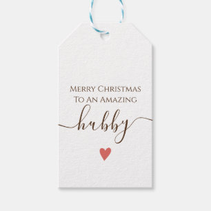 Étiquettes-cadeau beaux moments Hubby Merry Chirstmas