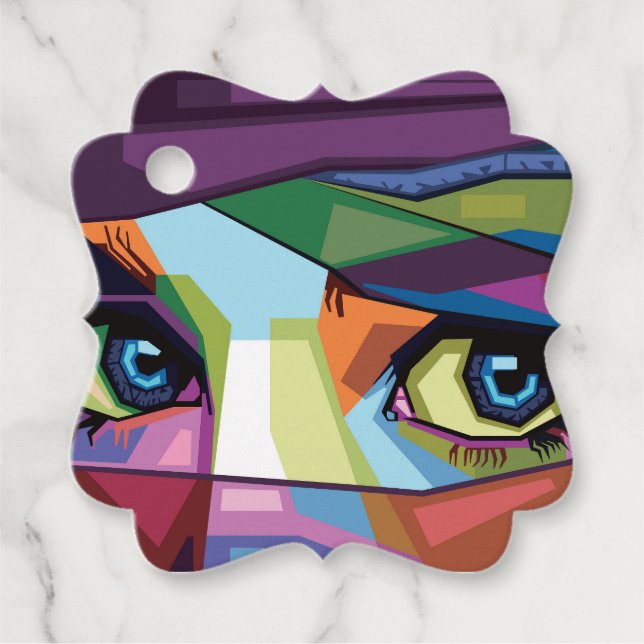 Étiquettes Cadeau Beaux yeux pop art (Devant)