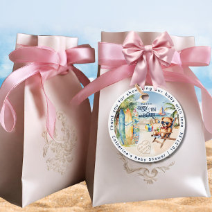 Étiquettes Cadeau Bébé À Bord Surfboard Teddy Bear Baby shower