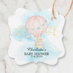 Étiquettes Cadeau Bébé Animaux Hot Air Balloon Ride Favoriser étique