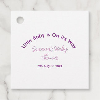 Étiquettes Cadeau bébé arrive prénom de baby shower rose