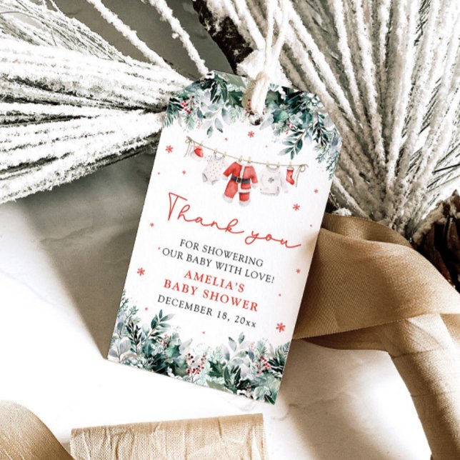 Étiquettes-cadeau Bébé au Père Noël rouge Linge de Noël pour bébé Ba (Créateur téléchargé)