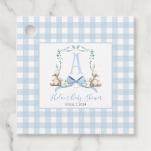 Étiquettes Cadeau Bébé Bébé Bleu En vichy Favoriser Tags