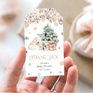 Étiquettes-cadeau Bébé c'est froid dehors Ours Baby shower Merci