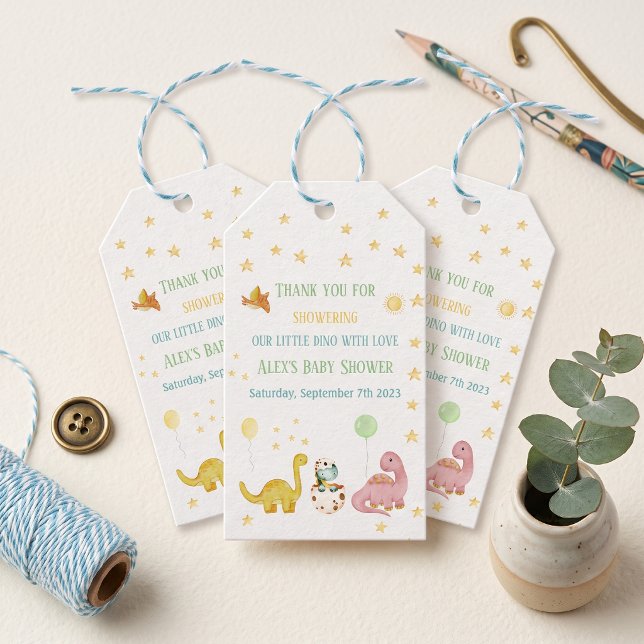 Étiquettes-cadeau Bébé dinosaure Shower (Créateur téléchargé)