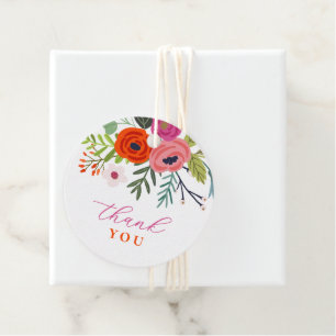 Étiquettes Cadeau Bébé en Fleur Baby shower floral brillant