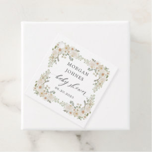 Étiquettes Cadeau bébé en fleur d'ivoire baby shower fleuri