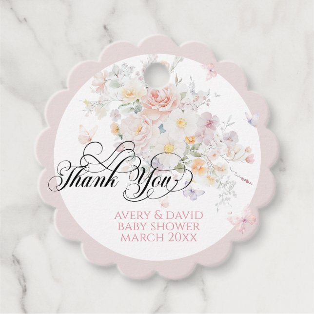 Étiquettes Cadeau Bébé en Fleur Fleur Fleur Fleur Fleur Fleur Fleur  (Devant)