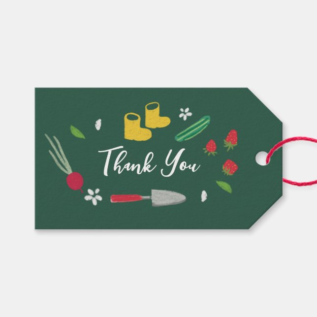 Étiquettes-cadeau Bébé En Fleur Jardin Cultivant Baby shower Familia (Devant (Horizontal))