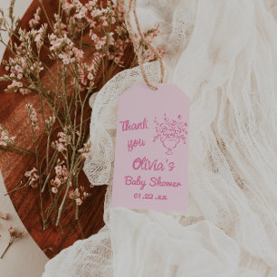 Étiquettes-cadeau Bébé en fleur tiré Baby shower de bouquet floral