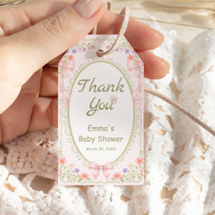 Étiquettes-cadeau Bébé en fleurs Baby Shower Wildflower Merci