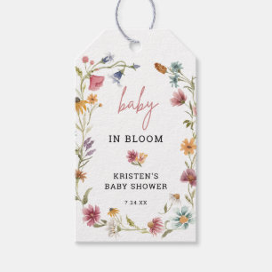 Étiquettes-cadeau Bébé Floral fleur sauvage Dans Le Baby shower Fleu