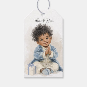 Étiquettes-cadeau Bébé Garçon Afro-Américain
