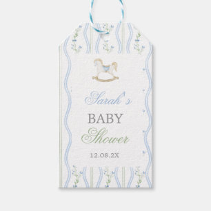 Étiquettes-cadeau Bébé Garçon Baby Shower Cheval à Bascule