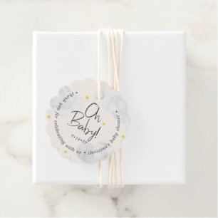 Étiquettes Cadeau Bébé Genre Nuages Neutres Oh Bébé Merci