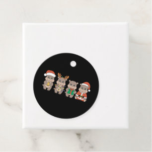 Étiquettes Cadeau Bébé Hippopotame Moo Deng Noël