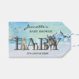 Étiquettes-cadeau Bébé Il fait froid à l'extérieur de l'Arctique Dou