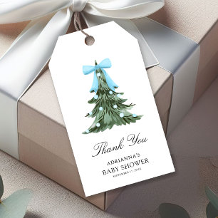Étiquettes-cadeau Bébé il fait froid à l'extérieur Hiver Bleu Nœud M