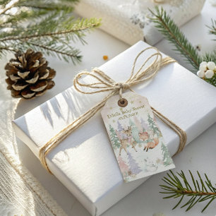 Étiquettes-cadeau Bébé, il fait froid dehors Baby Shower Bois hivern